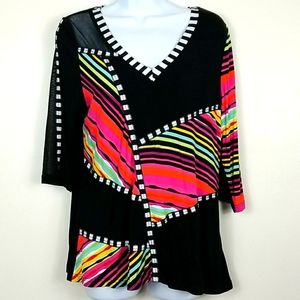 Vibrant Lior Paris Abstract Large Multicolor Shirt